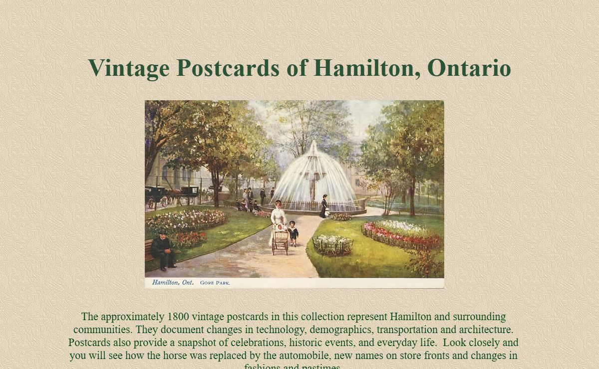 Vintage Postcards of Hamilton, Ontario