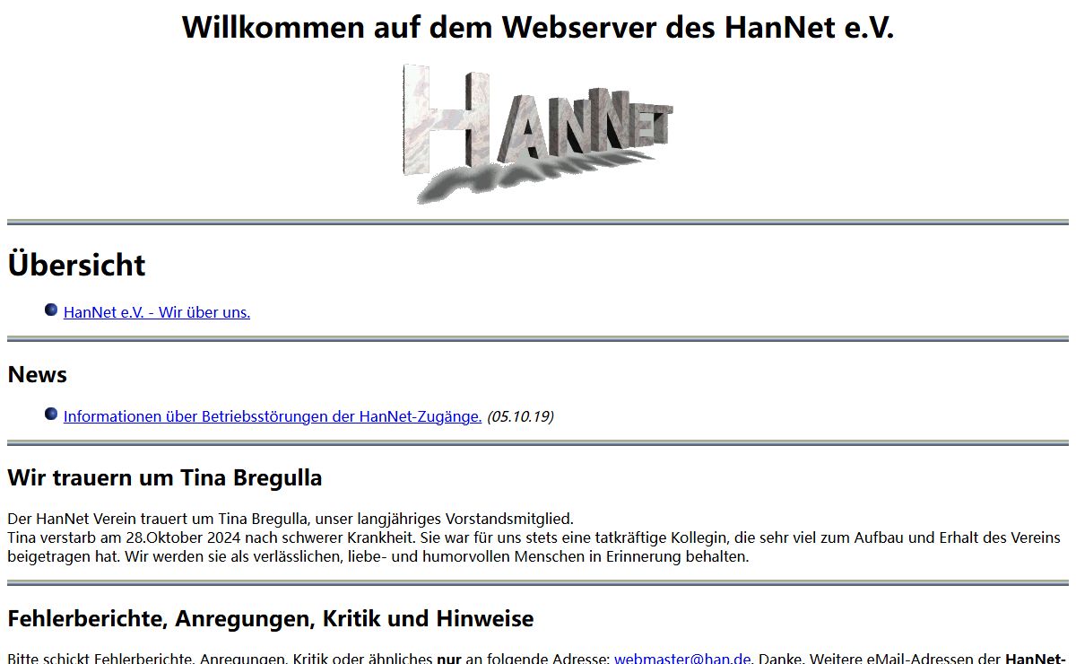 HanNet: Welcome to HanNet e.V.