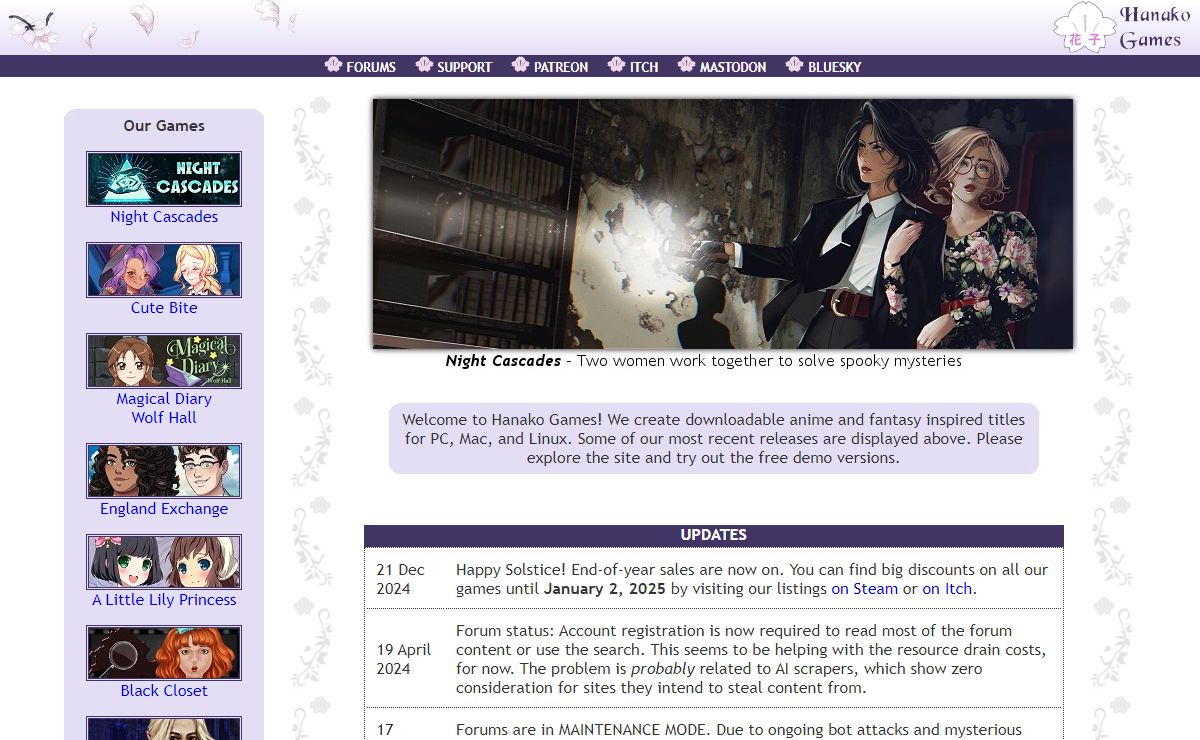 Hanako Games - Download Anime Games