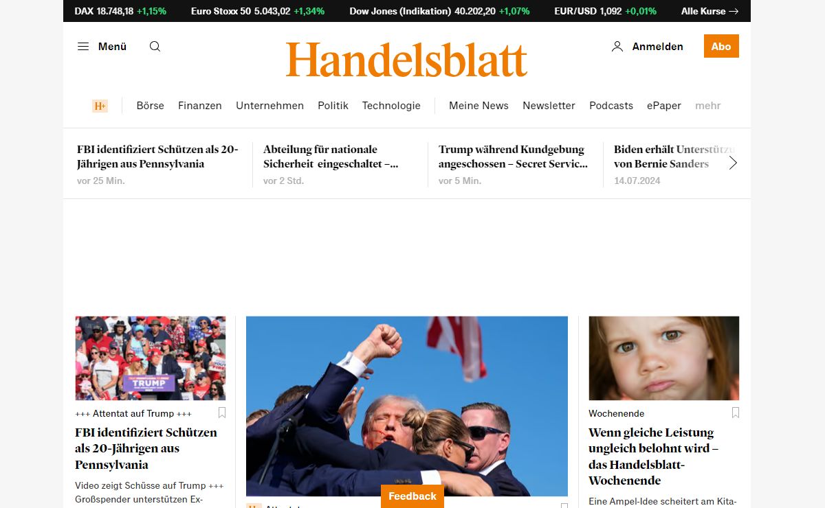 Handelsblatt - Nachrichten aus Finanzen, Wirtschaft und Politik
