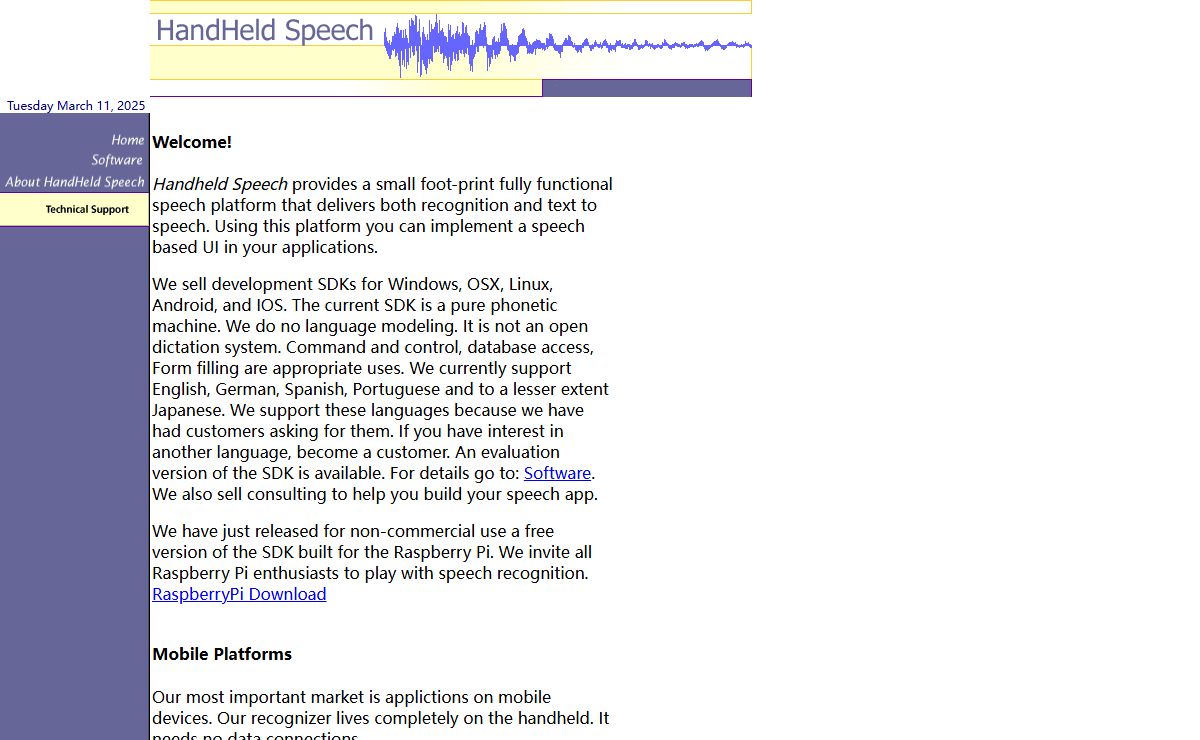 HandHeld Speech Home