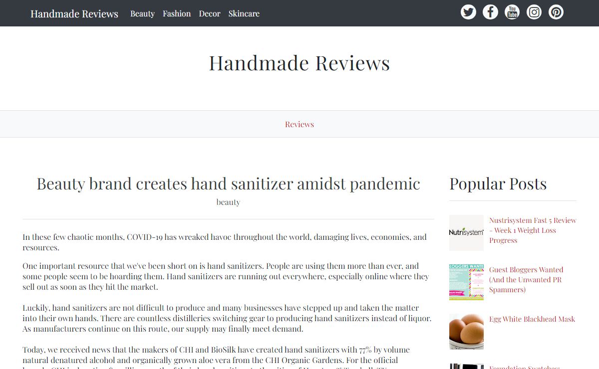 Handmade Reviews