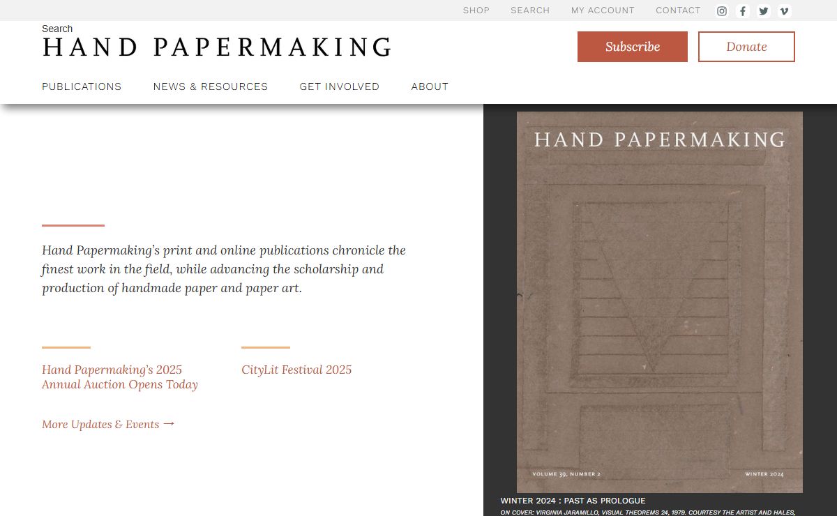 HAND PAPERMAKING, Inc. – magazine – newsletter – portfolios