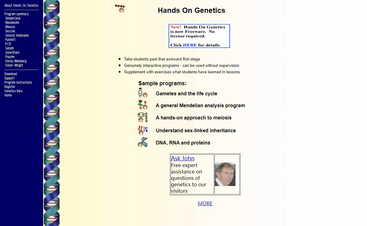 Genetics teaching: DNA, PCR, Mendel & Meiosis Education programs.
