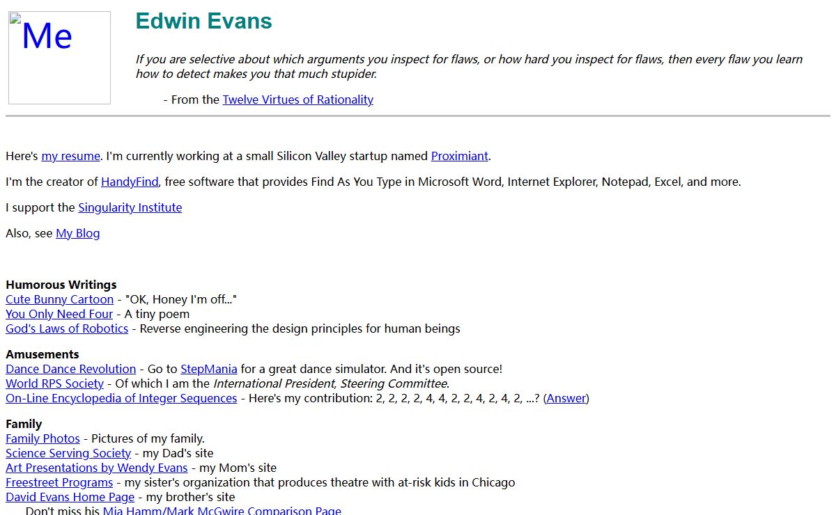 Edwin Evans Home Page
