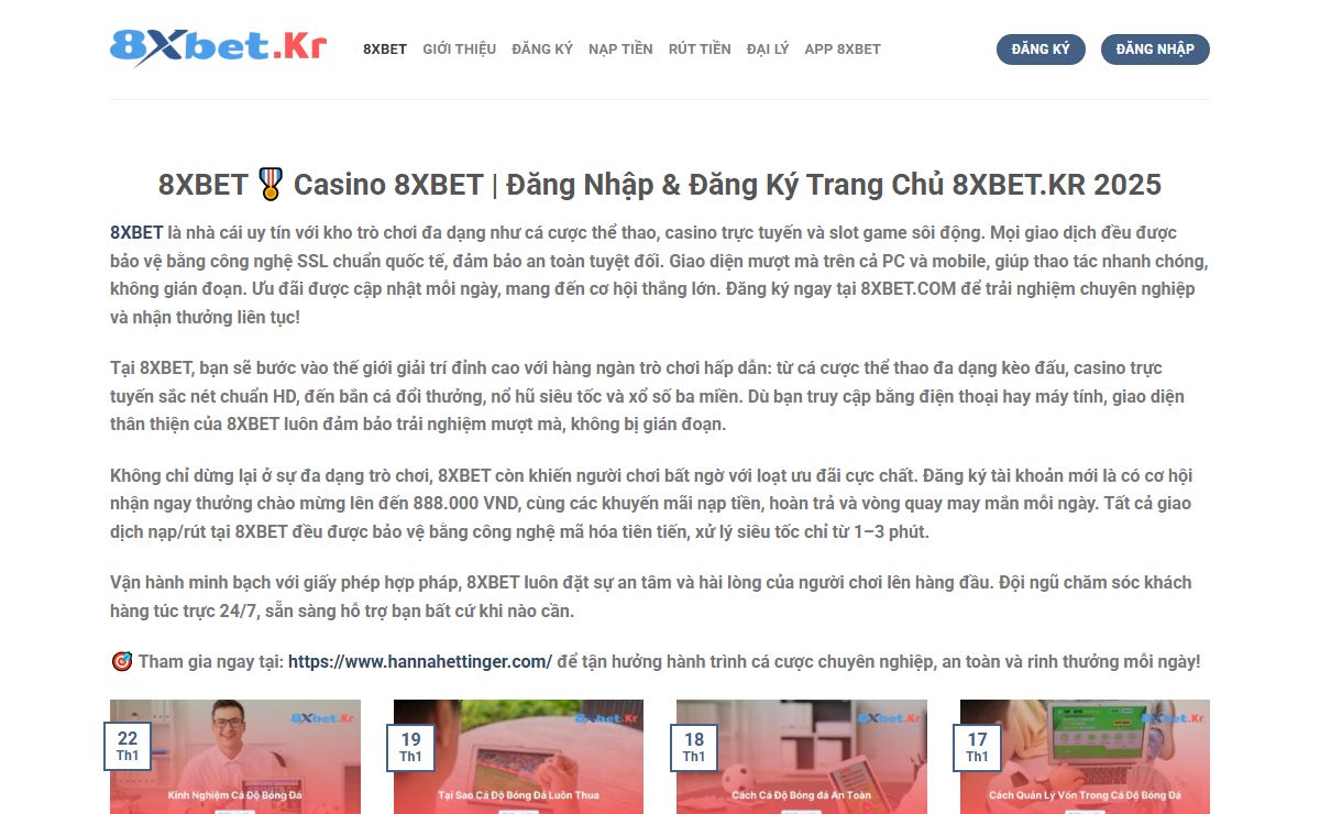 8XBET 🎖️ Link Đăng Nhập | Đăng Ký 8XBET.COM Chính Thức