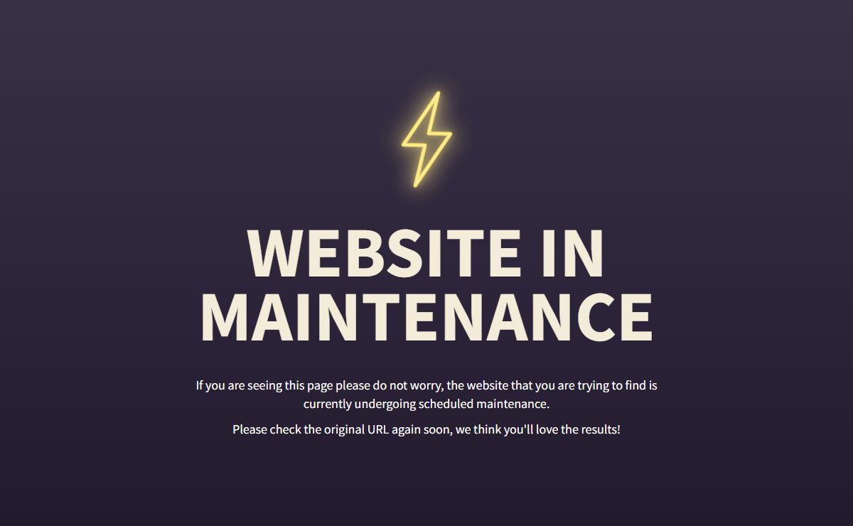 Website in Maintenance