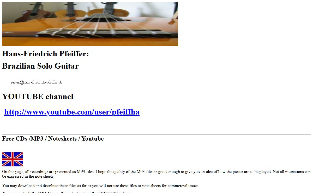 Hans-Friedrich Pfeiffer: Brazilian Solo Guitar