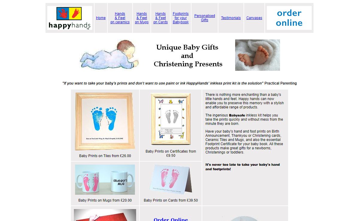 Christening Presents and Baby Gifts by Happy Hands