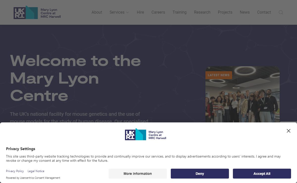 National facility for mouse genetics | Mary Lyon Centre