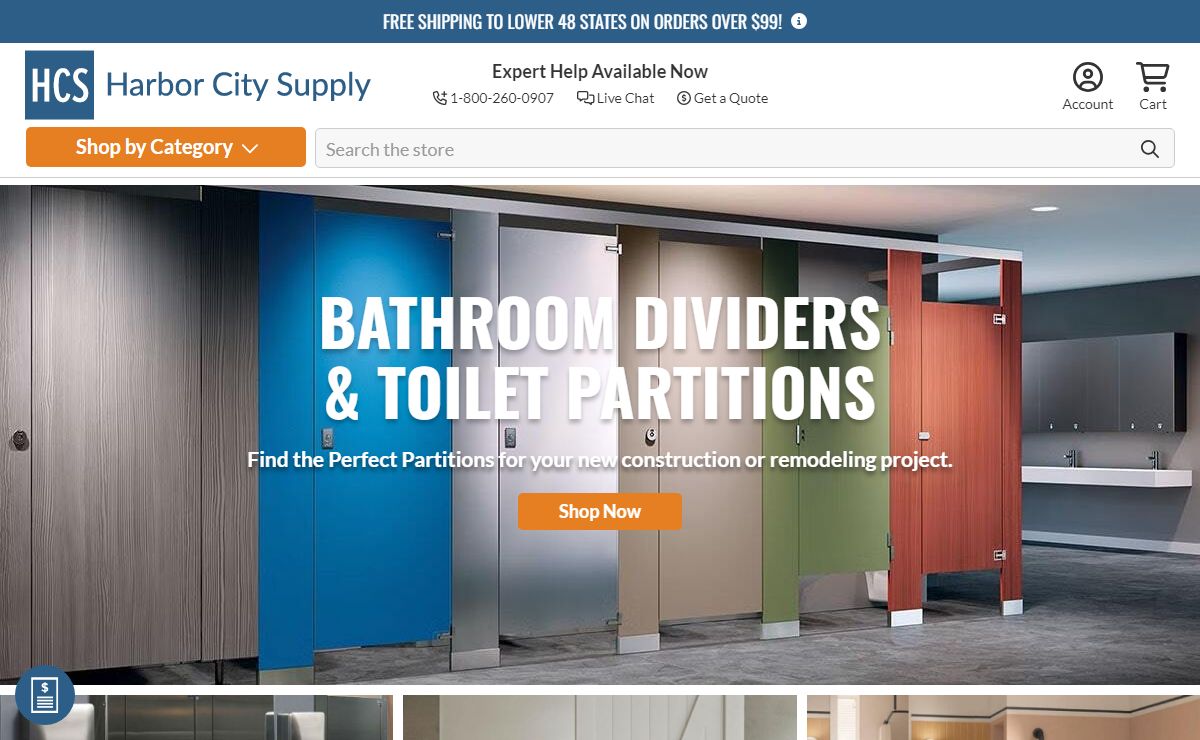 HarborCitySupply | Bathroom Partitions, Commercial Hardware, Bath Accessories