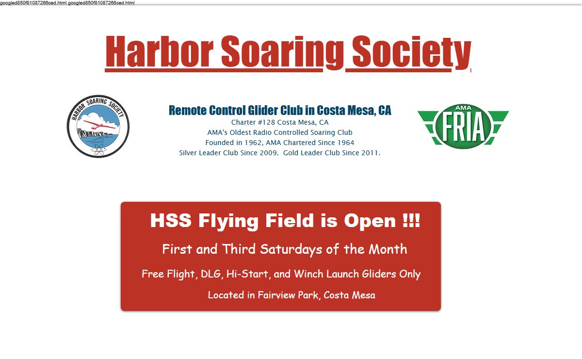 Harbor Soaring Society | Model RC Glider