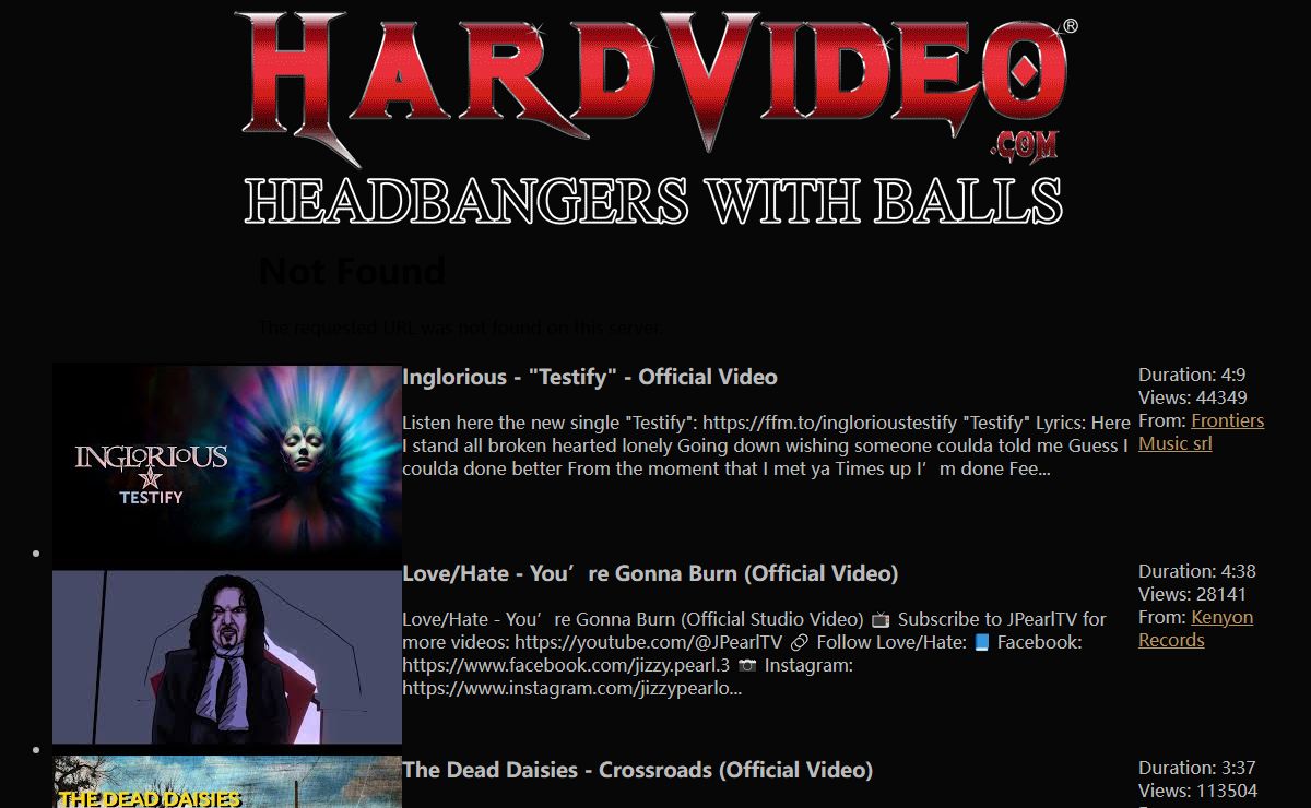 HARDVIDEO Hard Rock and Heavy Metal Videos