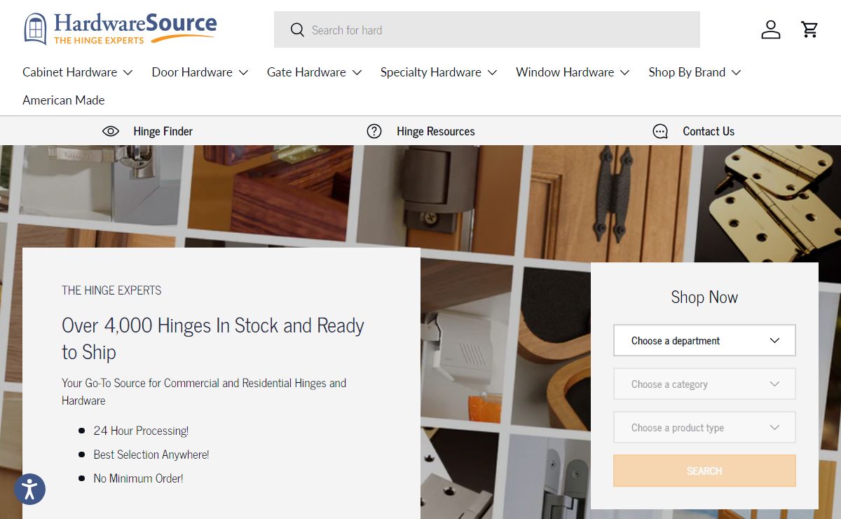Quality Hinges & Hardware | HardwareSource - The Hinge Experts