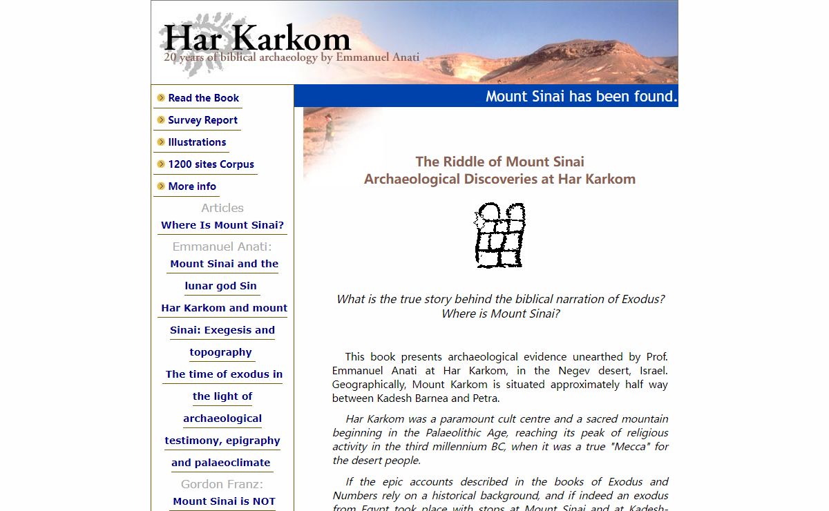 Mount Sinai has been found: Archaeological discoveries at Har Karkom
