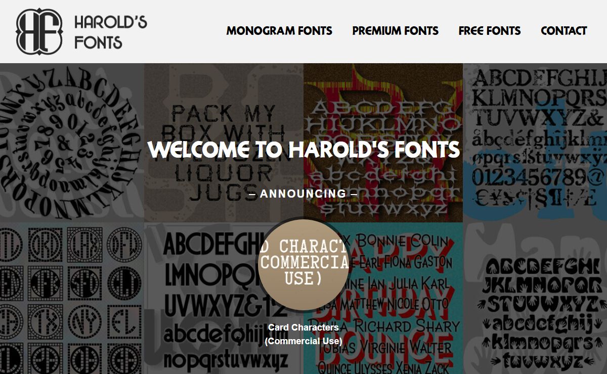 Harold's Fonts | Unique and Original Typeface Designs