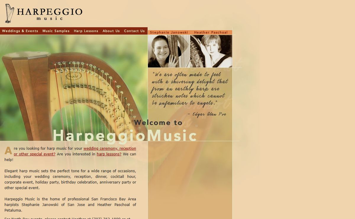 Harpeggio Music: Harpist and Harp Lessons in San Jose and Sonoma County