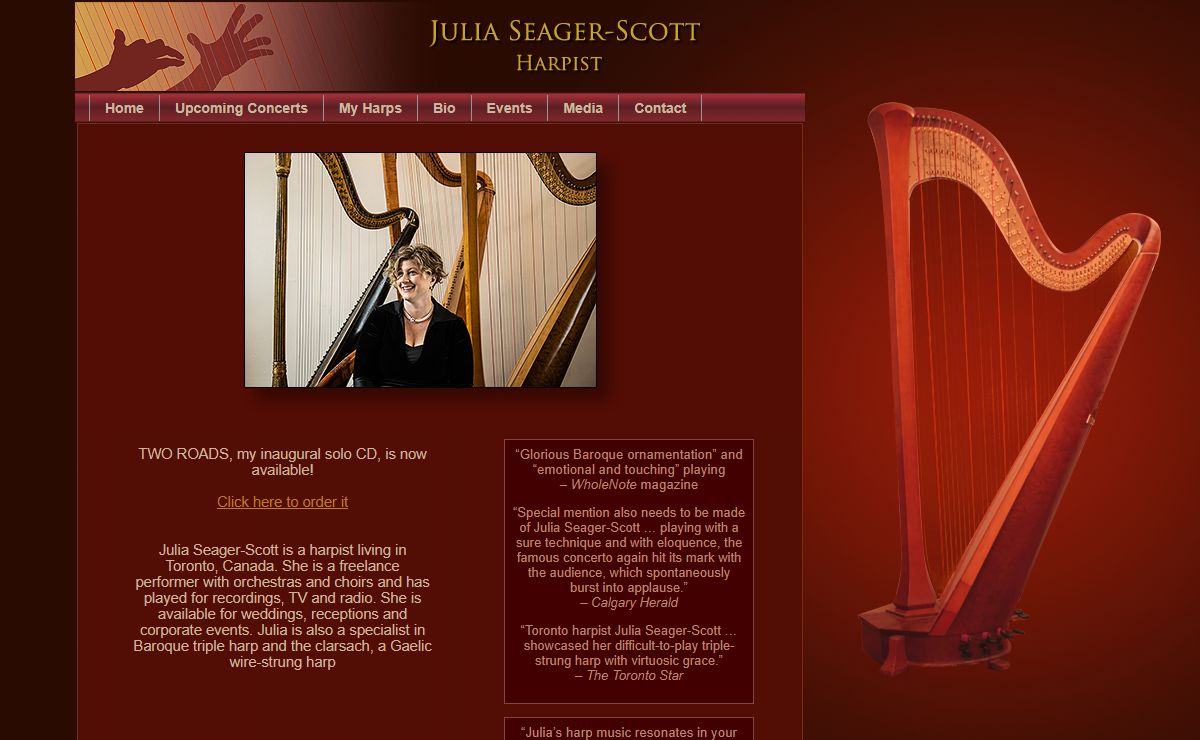 Julia Seager-Scott, Harpist