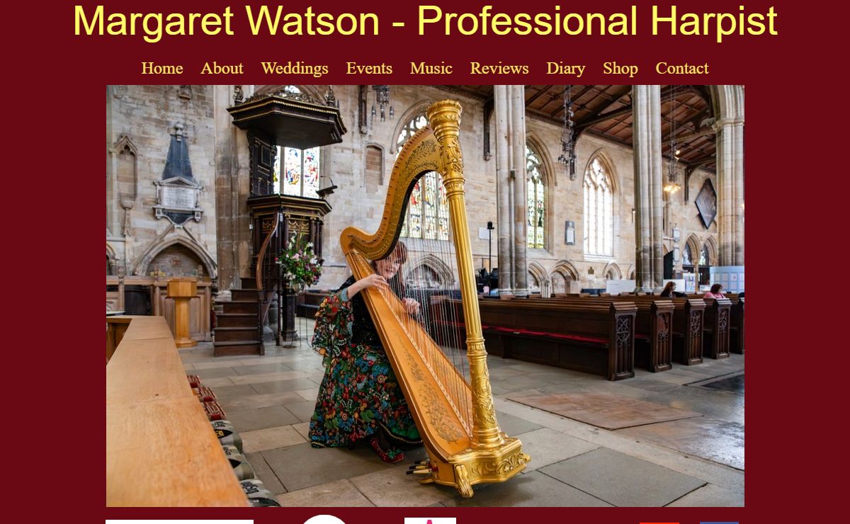 Professional Harpist - Sussex, Surrey, Hampshire, Kent, London, Midlands
