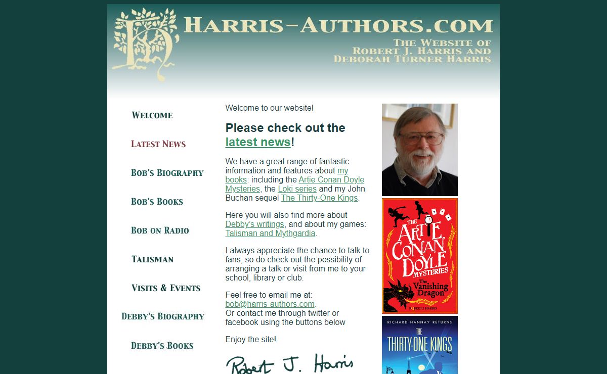 Welcome to Harris Authors - the website of Robert J Harris and Deborah Turner Harris