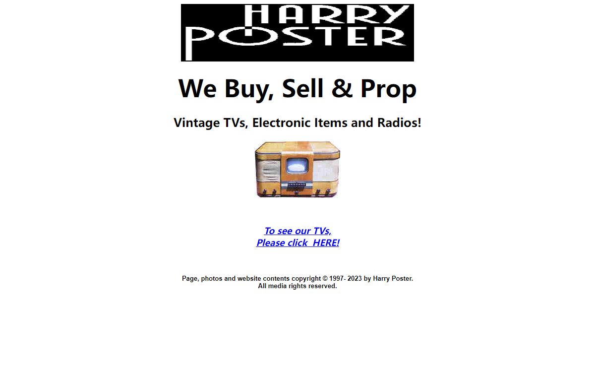 Buy sell rent & prop old B&W and Color TVs and Retrofit TVs with New Color screen.