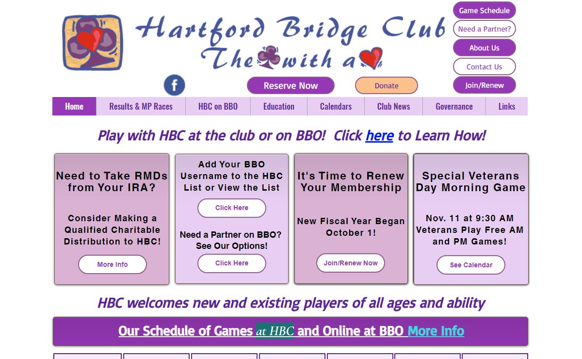 HartfordBridgeClub.org | Play and learn bridge | United States