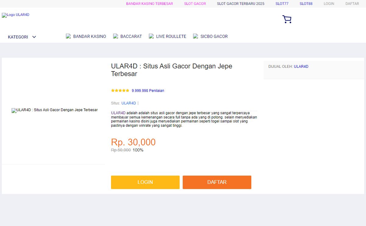 ULAR4D : Situs Asli Gacor Dengan Jepe Terbesar