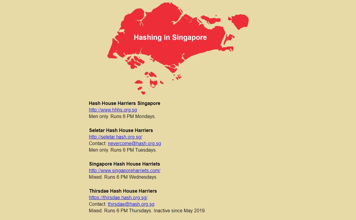 The Singapore Region Hash Data