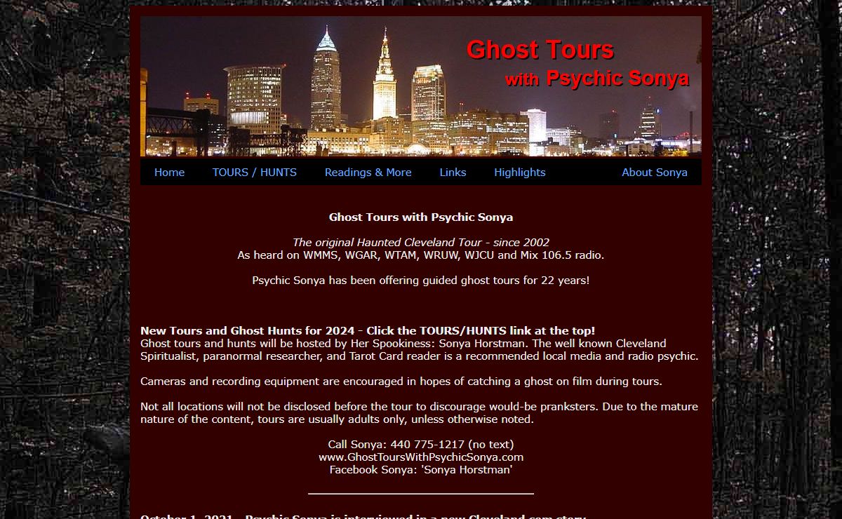 Ghost Tours With Psychic Sonya