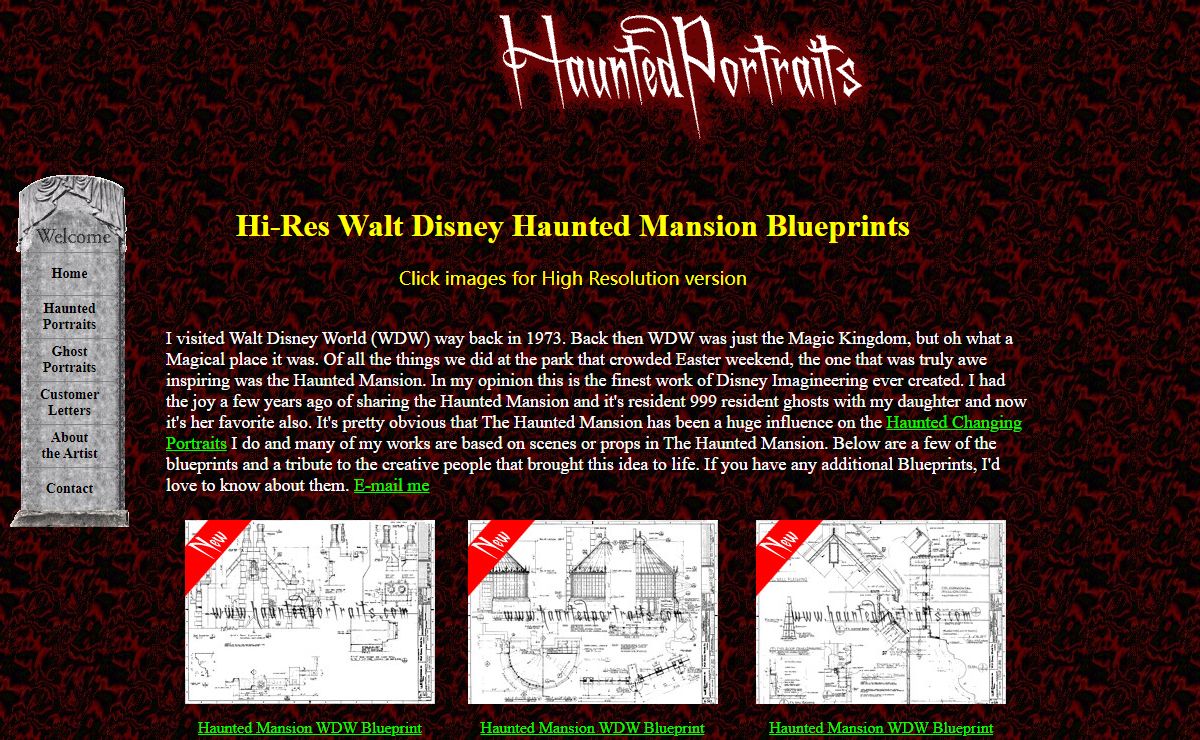Walt Disney's Haunted Mansion Blueprints - Haunted Changing Portraits