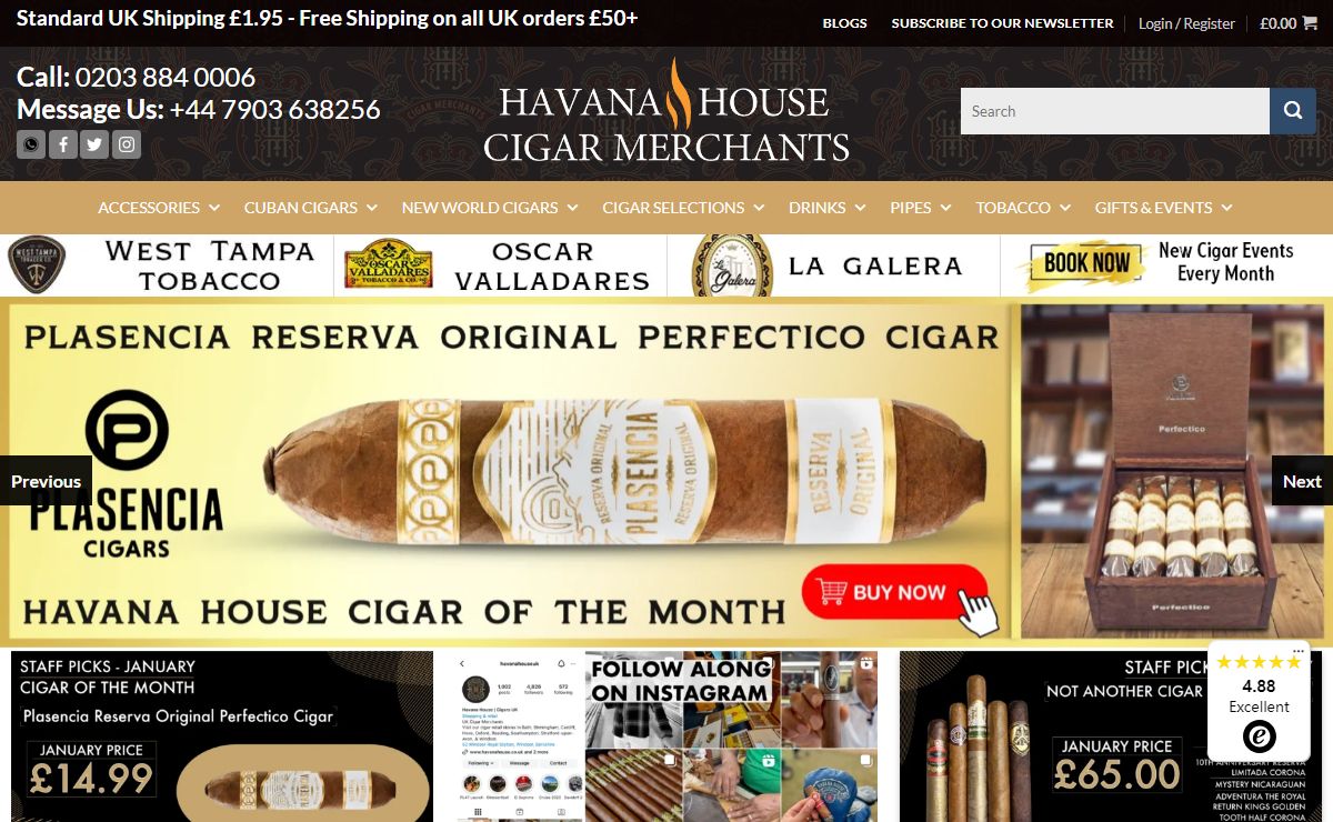Buy Cigars Online at Havana House | Cigar & Tobacco Specialists