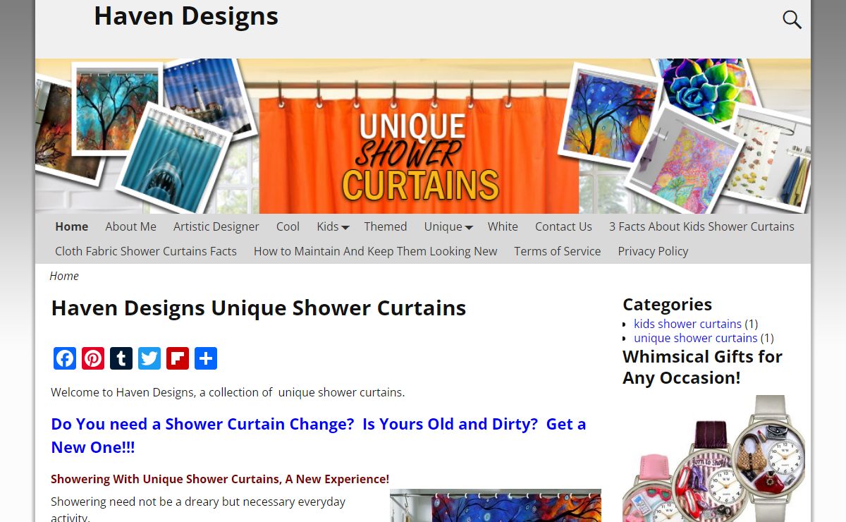 Haven Designs Unique Shower Curtains for an Awesome Bathroom