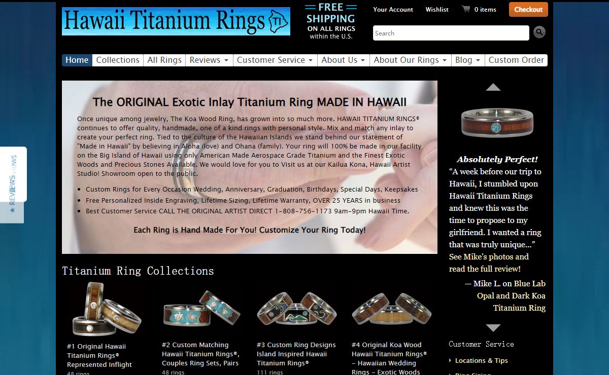 Handmade Inlaid Titanium Rings | Hawaii Titanium Rings®