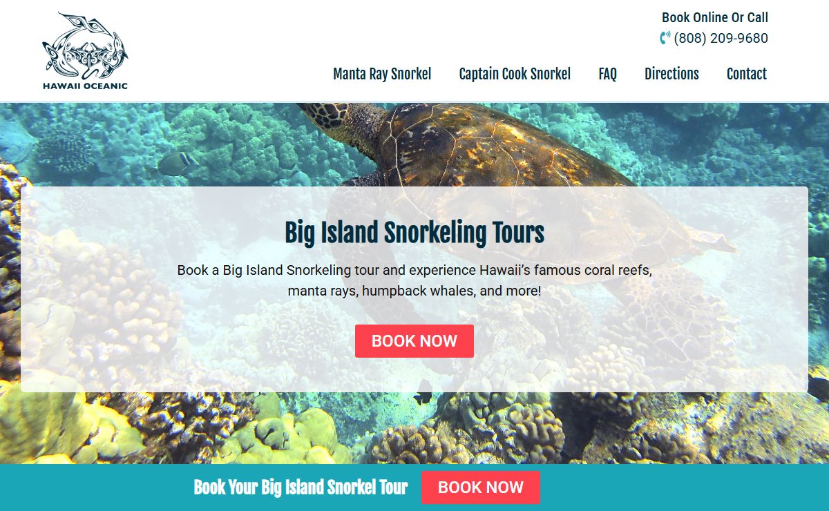 Big Island Snorkeling Tours | Manta Ray Snorkel | Kealakekua Bay Snorkel