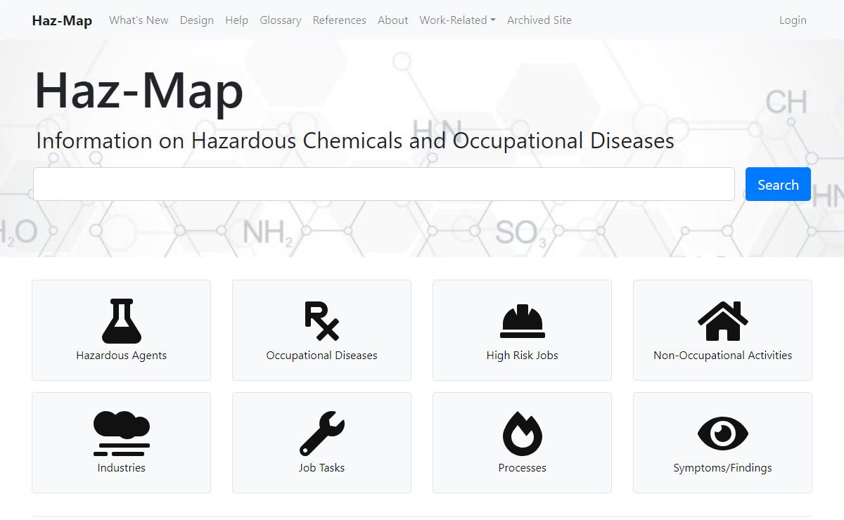 Haz-Map - Hazardous Chemicals and Occupational Diseases Information