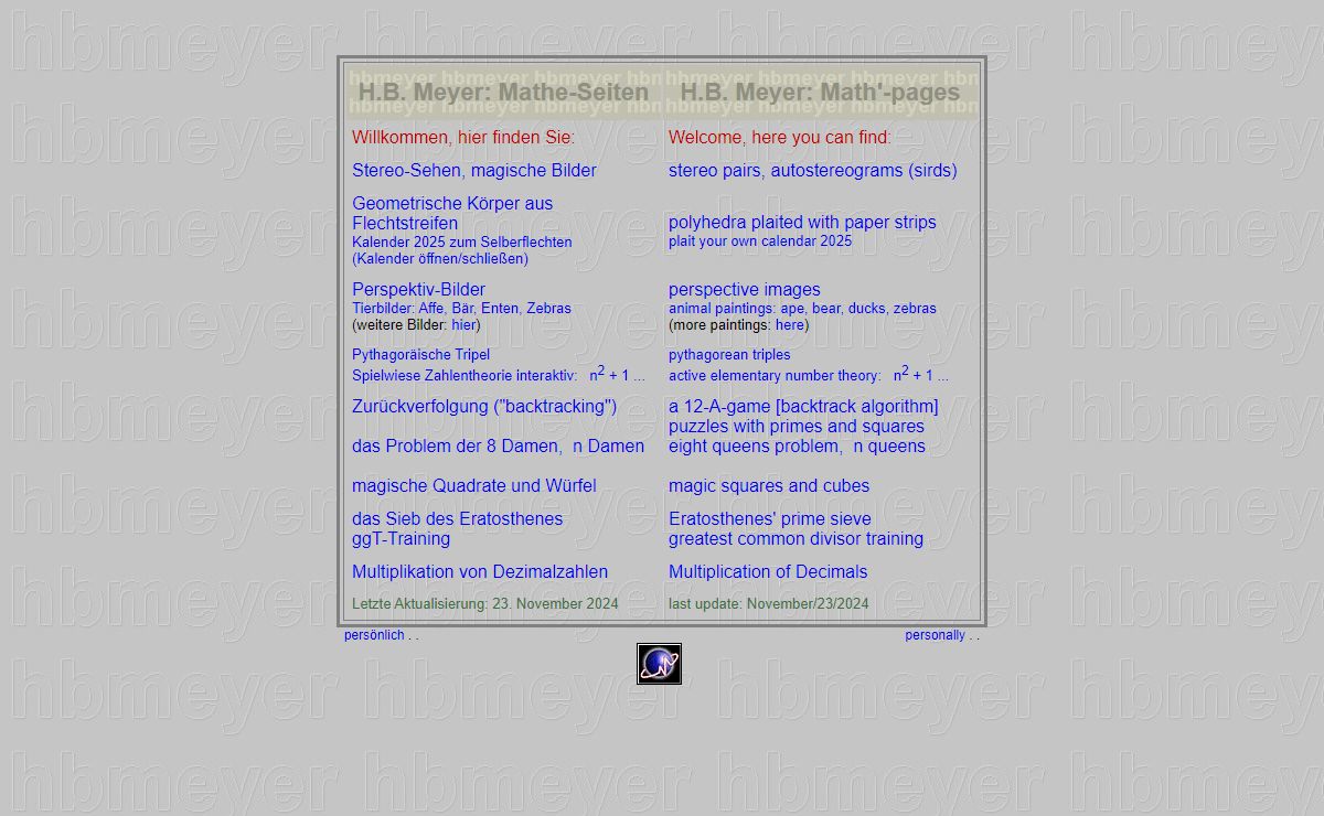 H.B. Meyer Homepage