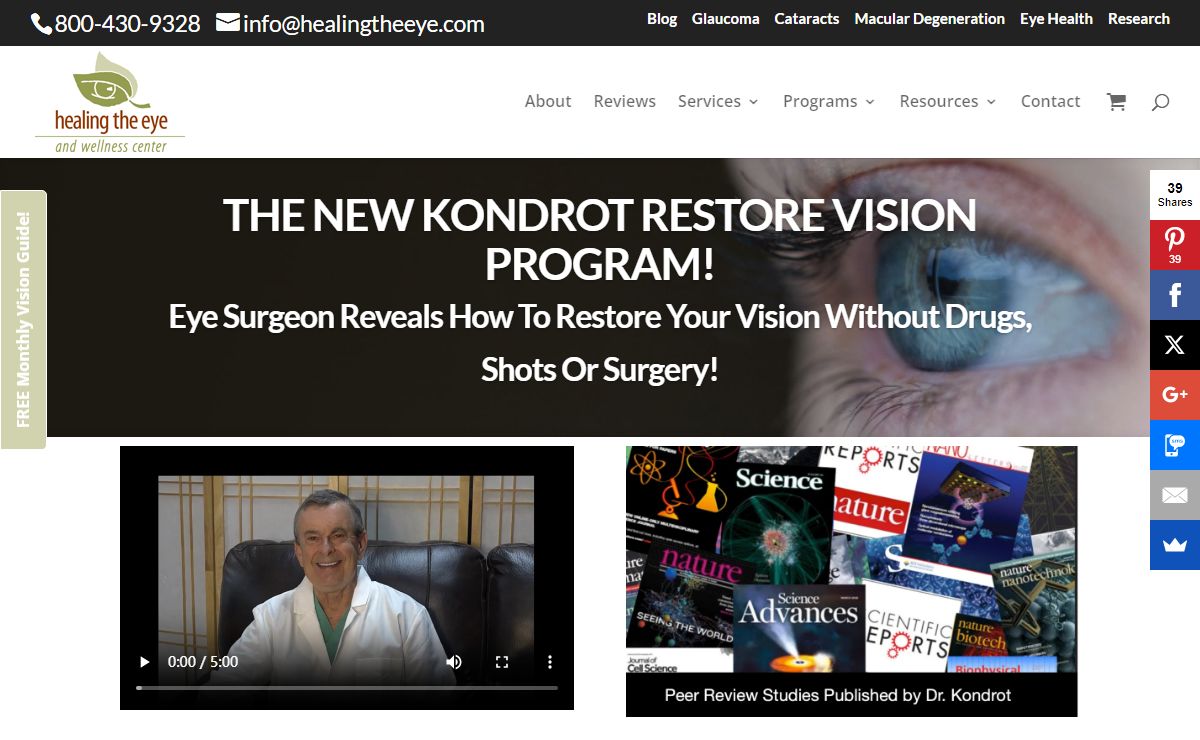 Dr Kondrot America's Favorite Eye Doctor - Healing the Eye