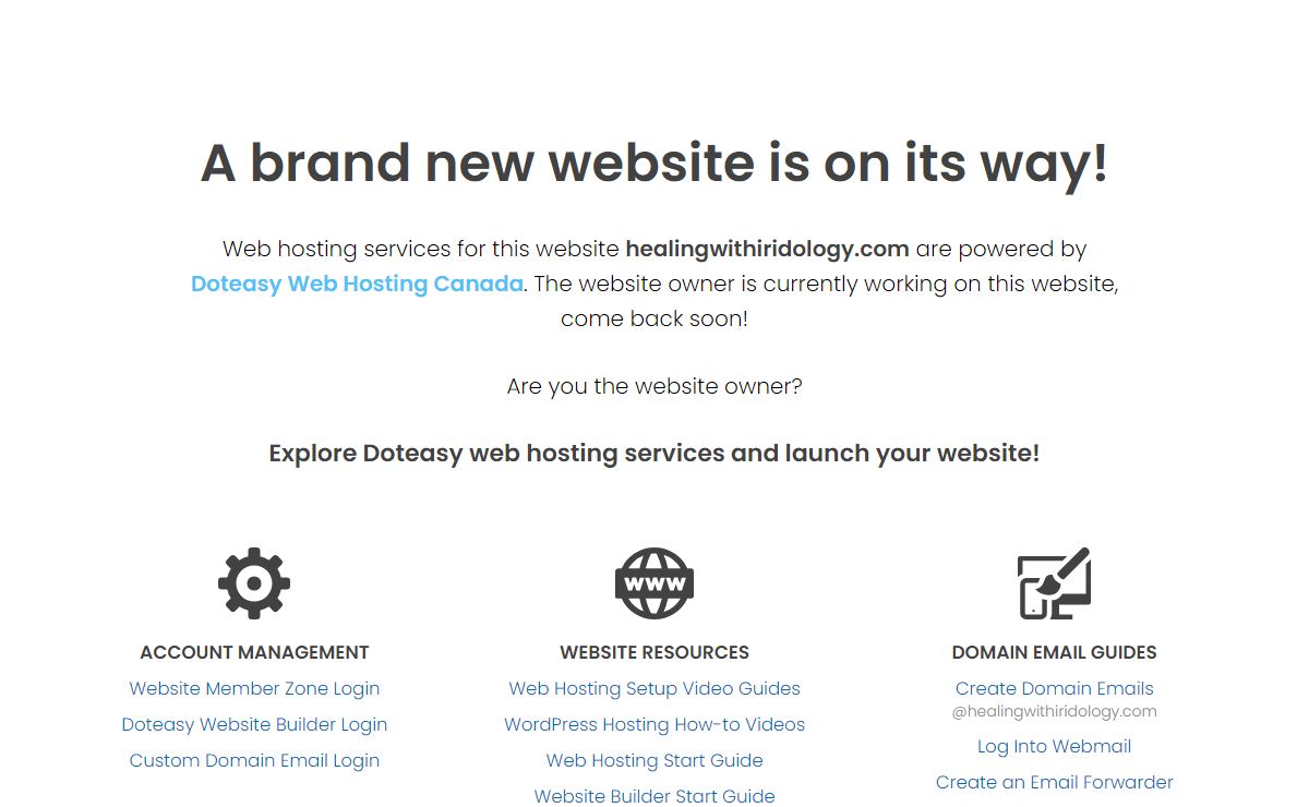 Welcome to healingwithiridology.com! Hosted by Doteasy Web Hosting Canada