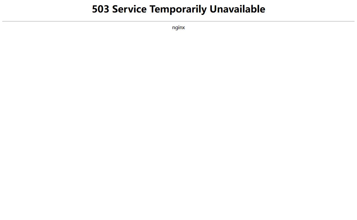 503 Service Temporarily Unavailable
