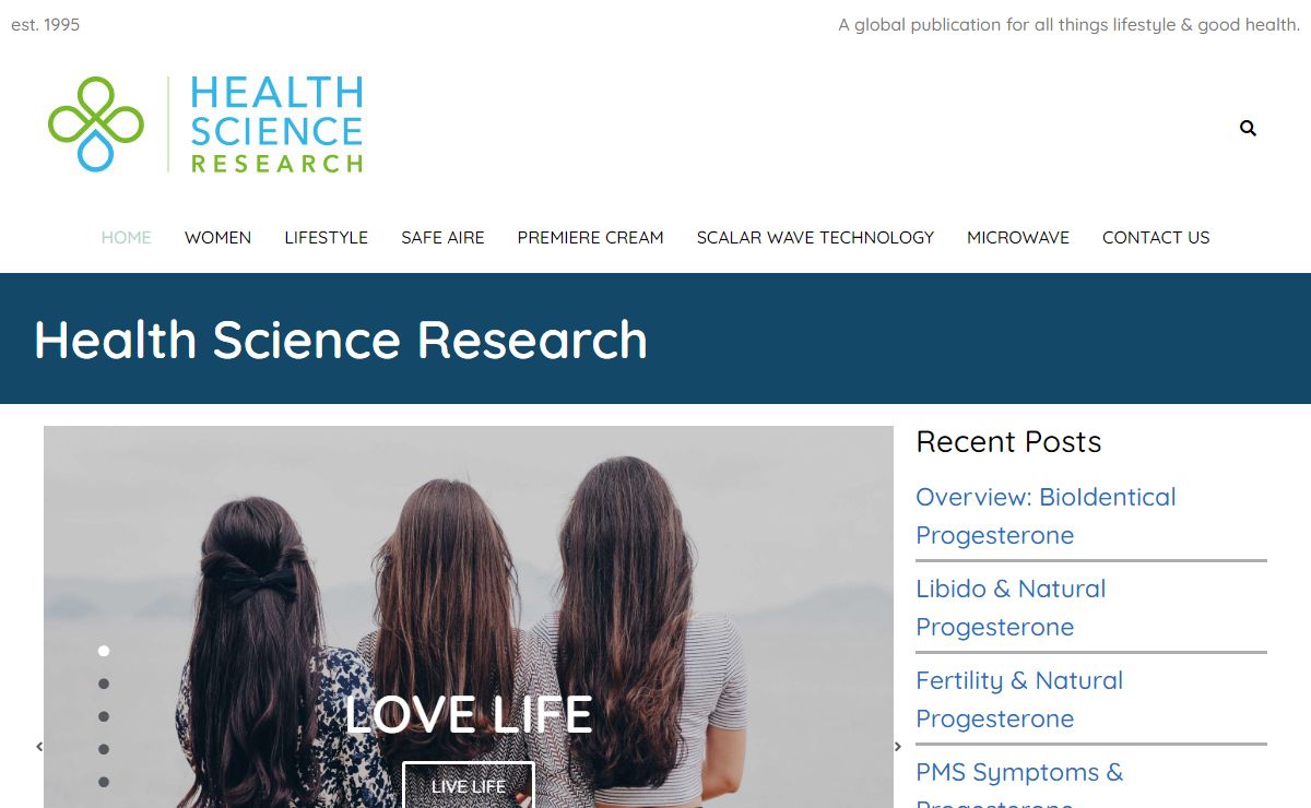 HEALTH SCIENCE – since 1995 – Supporting Women's Hormone Balance…