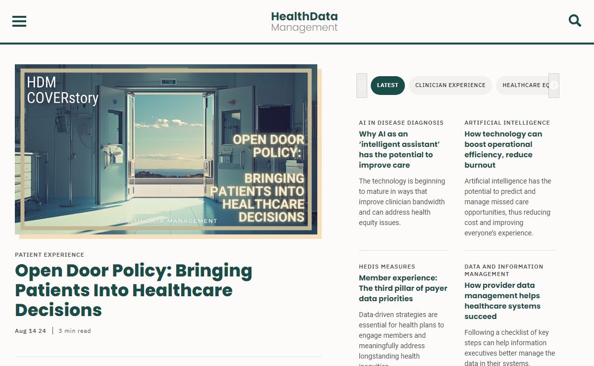 Homepage - Health Data Management