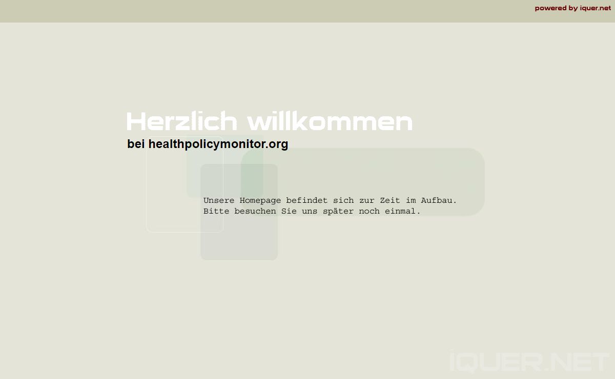 Herzlich willkommen bei healthpolicymonitor.org