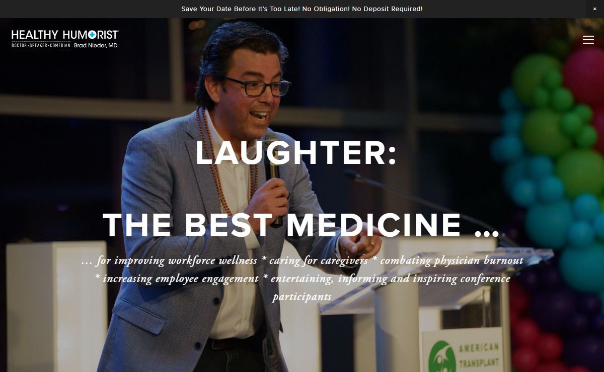 Funny, Motivational, Keynote and Healthcare Speaker Doctor Brad Nieder