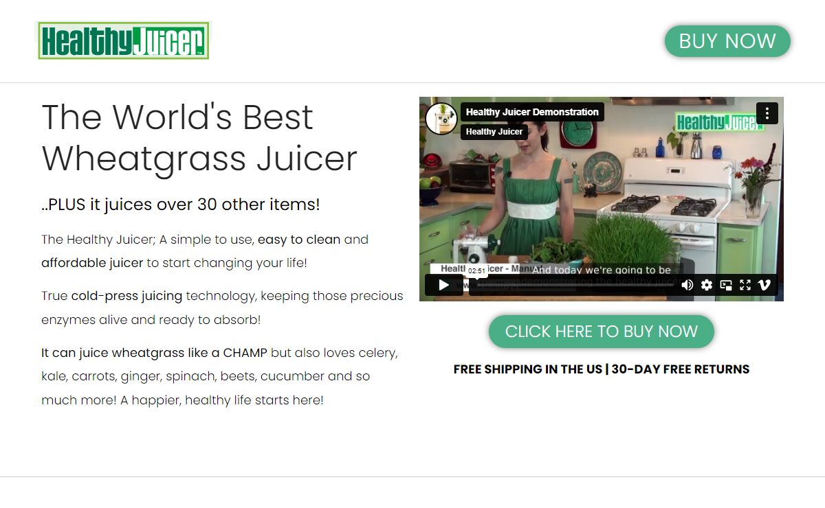 Manual Wheatgrass Juicer - Over 250K Sold - 5 Stars