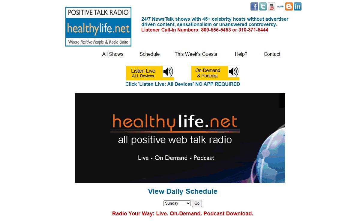 HealthyLife.Net All Positive Talk Radio Home