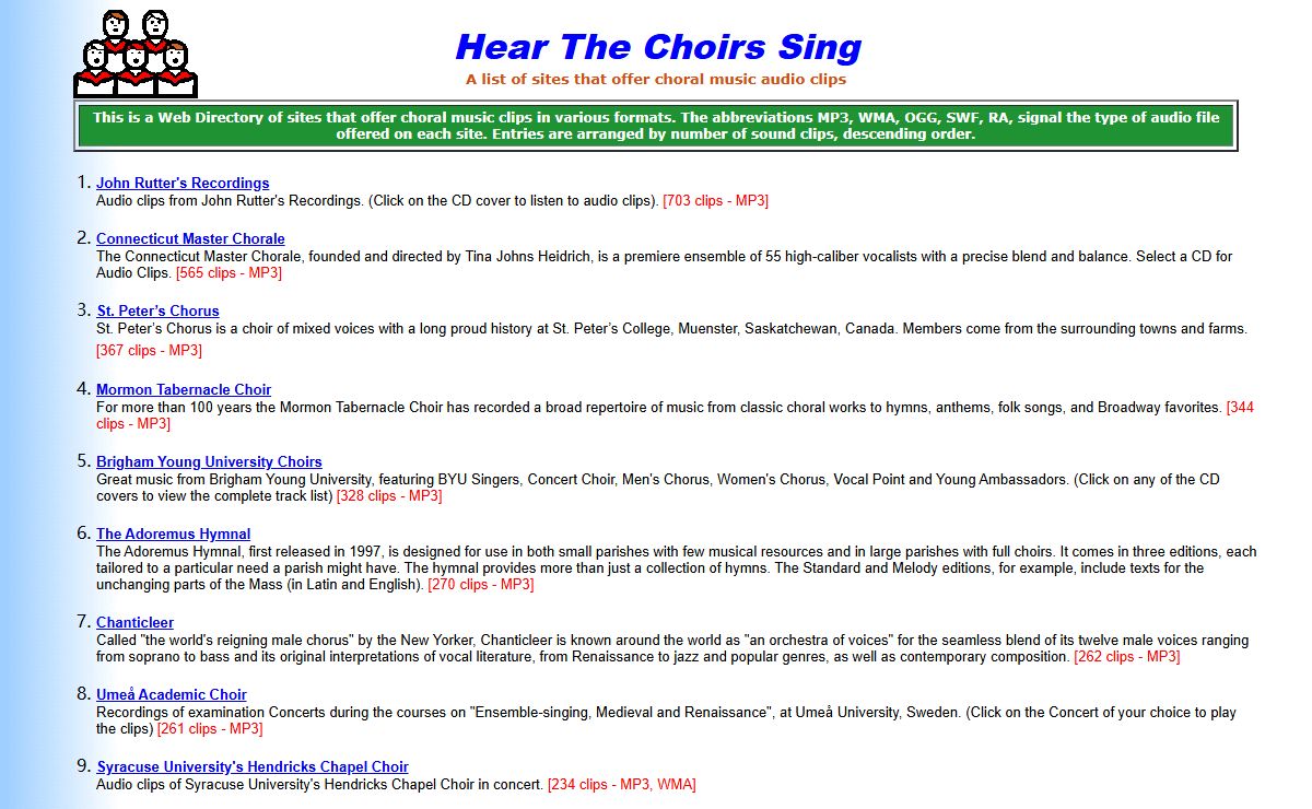 Hear The Choirs Sing