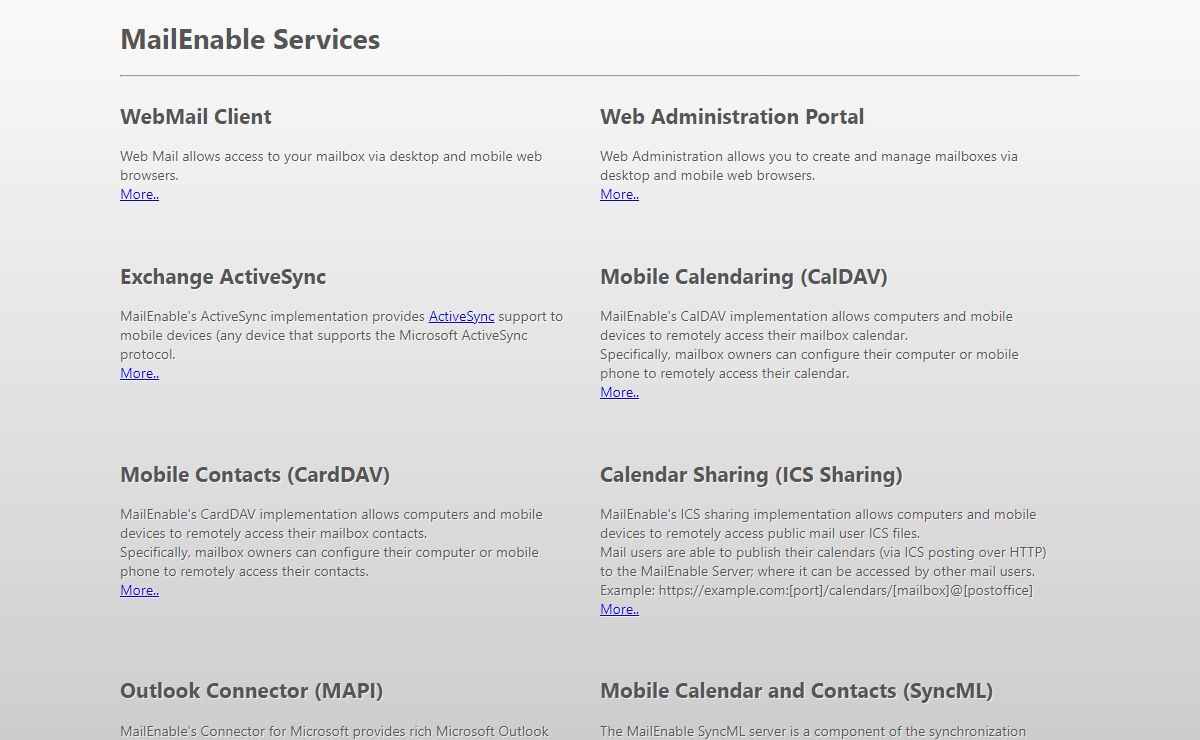 MailEnable Mail Services