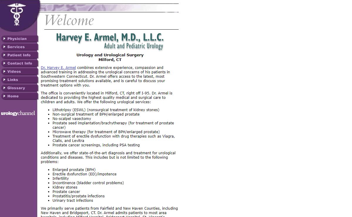Dr. Harvey Armel - urology and urological surgery, Milford, CT - Welcome