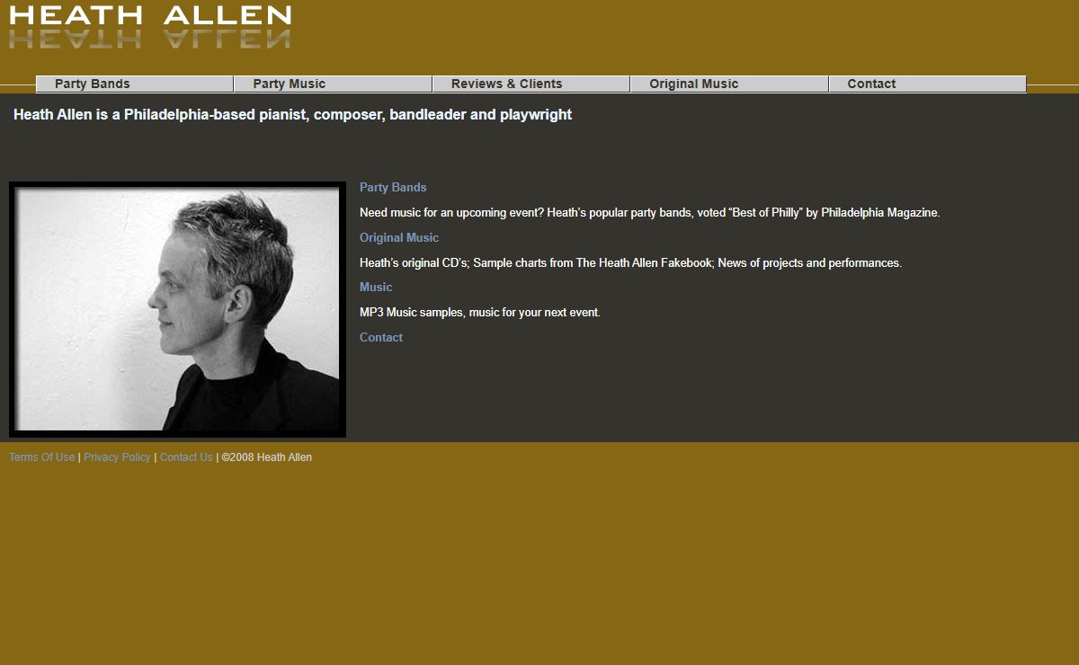 Heath Allen - Philadelphia-based Pianist, Composer, Bandleader and Playwright.