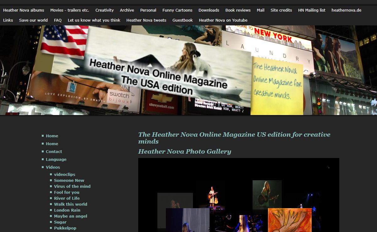 The Heather Nova Online Magazine US edition for creative minds